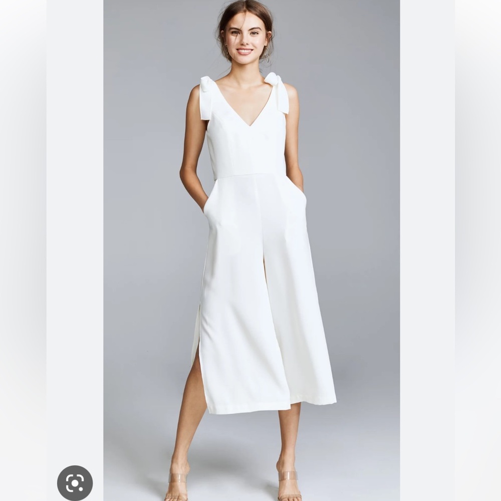 Amanda Uprichard Iris Jumpsuit in Ivory